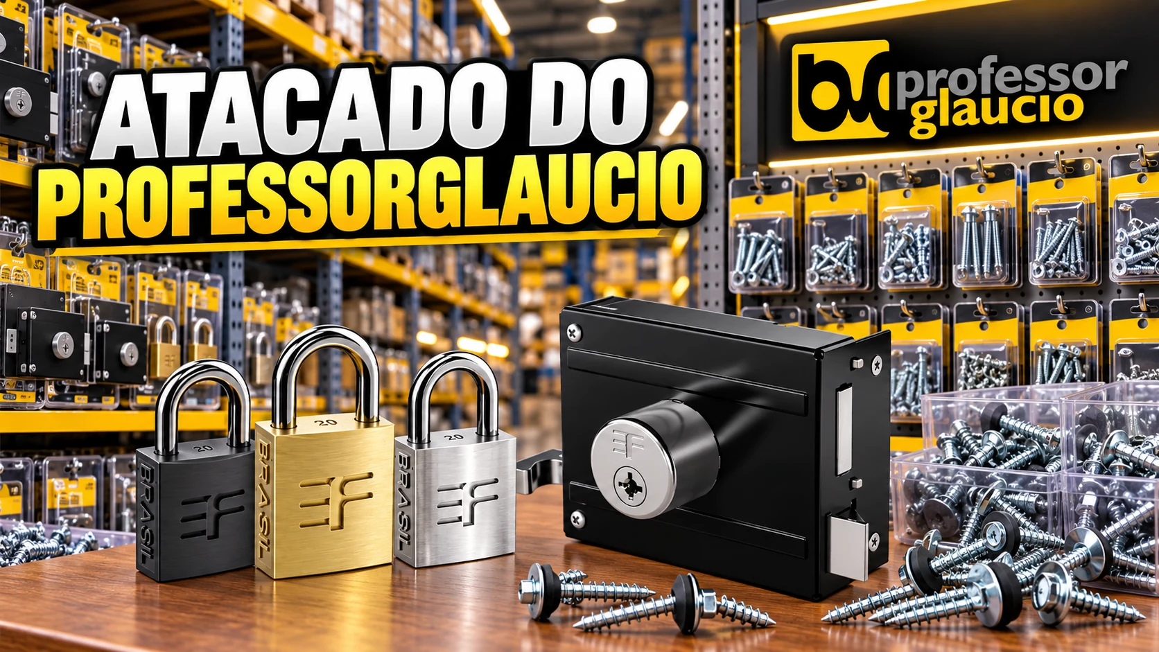Atacado do ProfessorGlaucio: ferramentas, cadeados, fechaduras e materiais para abastecer sua loja.