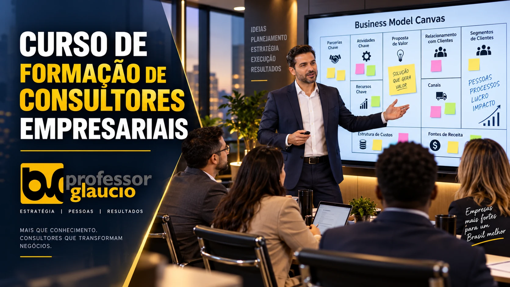 Curso de formação de consultores empresariais ProfessorGlaucio: estratégia, pessoas e resultados.